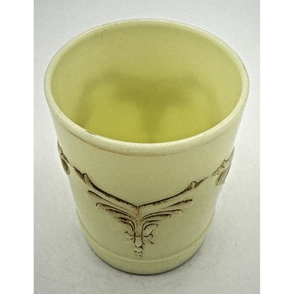 Vintage Glowing EAPG Heisey Tumbler Gold Winged Scrolls Custard Glass UG 8 Oz. - Picture 3 of 11